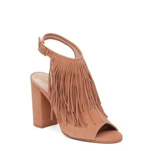 Vince Camuto Fringe Block Heel Sandal